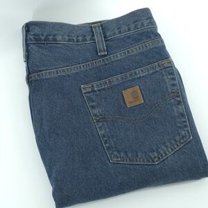 Carhartt Blue Jeans Mens 42X30 Classic Fit‎ Denim Straight Leg Work